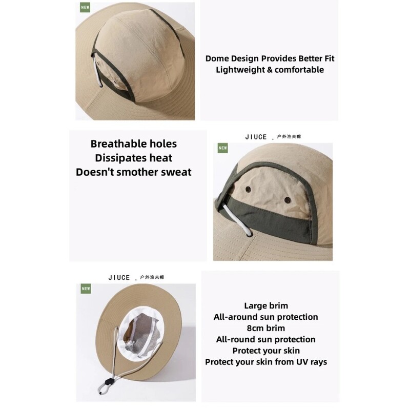 Big Brim Color Blocking Outdoor Sunscreen Ορειβατικό Καπέλο Αδιάβροχο Fisherman`s Hat Ανδρικό καπέλο ιππασίας UV Sun Camping