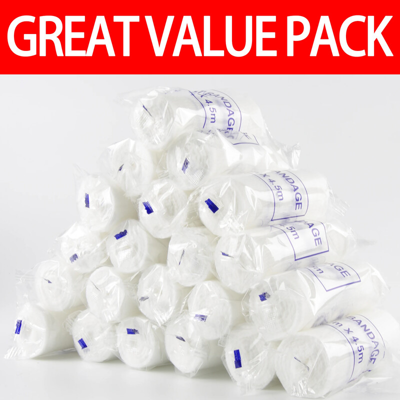 Premium Rolls Gauze 12-24 Pack 3-4" x 4,9yd Αναπνεύσιμη τυλιγμένη γάζα τυλιγμένη μπόνους ταινία Πρώτων βοηθειών Συμμορφούμενη με περιτύλιγμα γάζας