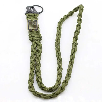 Πολυλειτουργικό κολιέ Paracord σχοινί κρεμαστό εξωτερικού χώρου Μπρελόκ με πόρπη Eagle Beak με σημαία για να κρεμάσετε κλειδί για κάμερα Πορτοφόλι σφυρίχτρα