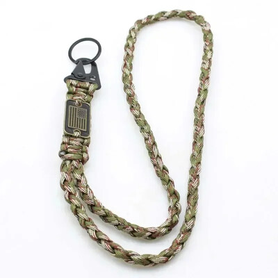 Πολυλειτουργικό κολιέ Paracord σχοινί κρεμαστό εξωτερικού χώρου Μπρελόκ με πόρπη Eagle Beak με σημαία για να κρεμάσετε κλειδί για κάμερα Πορτοφόλι σφυρίχτρα