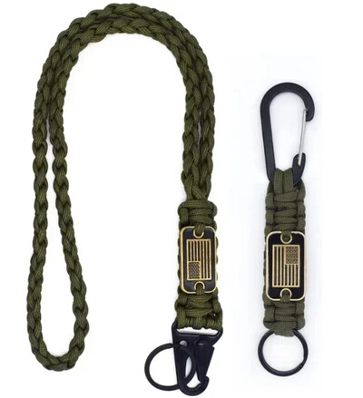 Πολυλειτουργικό κολιέ Paracord σχοινί κρεμαστό εξωτερικού χώρου Μπρελόκ με πόρπη Eagle Beak με σημαία για να κρεμάσετε κλειδί για κάμερα Πορτοφόλι σφυρίχτρα