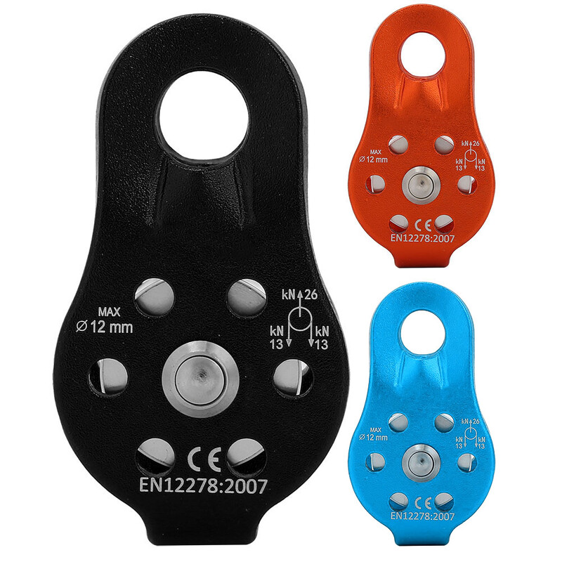 26KN jednostruka okretna kolotura za uže od aluminijske legure, za teške uvjete rada, kolotura za penjanje za uže od 12 mm