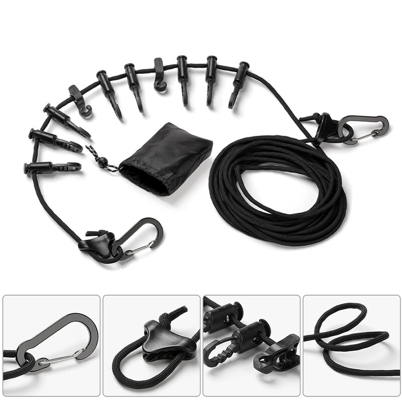 Υπαίθριο κάμπινγκ 4,3m Σχοινί κρεμαστού αξεσουάρ κάμπινγκ πολλαπλών χρήσεων Ρυθμιζόμενο αντιολισθητικό σχοινί με κουβούκλιο