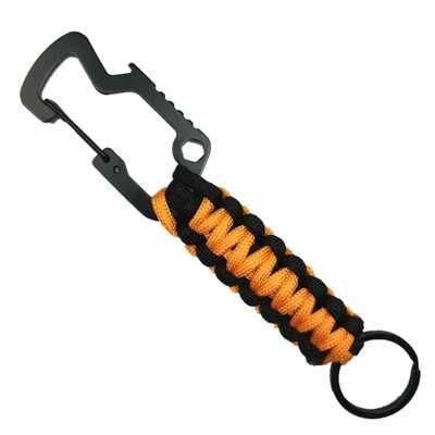 Paracord privjesak za ključeve Vojni pleteni paracord privjesak za ključeve Vanjski višenamjenski čvor za hitne slučajeve Otvarač za boce Alat za šesterokutni ključ