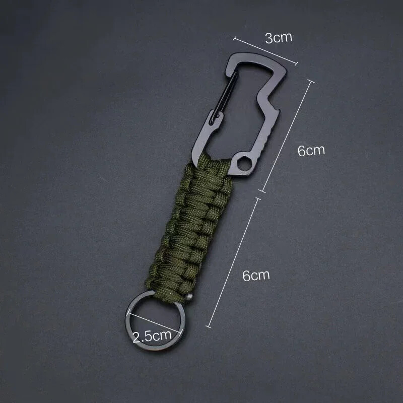 Paracord privjesak za ključeve Vojni pleteni paracord privjesak za ključeve Vanjski višenamjenski čvor za hitne slučajeve Otvarač za boce Alat za šesterokutni ključ