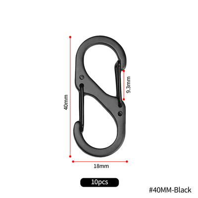 10 komada karabinera tipa S od nehrđajućeg čelika s bravom Mini privjesak kuka protiv krađe ruksak za kampiranje na otvorenom Kopča Alat za zaključavanje ključeva