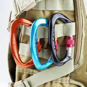 Πόρπη D-Shape Carabiner Rock Climbing 25kN Κλειδαριά ασφαλείας με βίδα με ελατήριο Κιτ ορειβασίας αλουμινίου για εξωτερική πύλη