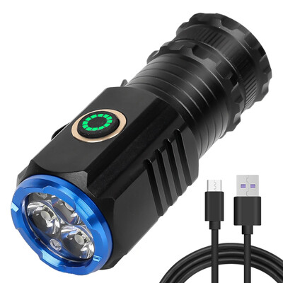 Galingas mini LED žibintuvėlis, aliuminio kišeninis žibintuvėlis, įkraunamas vandeniui atsparus žygio šviestuvas su rašiklio spaustuku ir uodegos magnetu