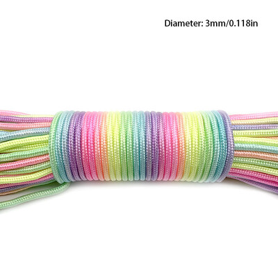 Κάμπινγκ 31 μέτρα διαμέτρου 2mm /3mm /4mm Σχοινί ουράνιου τόξου 7 σκέλη σχοινί αλεξίπτωτου Βραχιόλι με σχοινί αλεξίπτωτου εξοπλισμού αναρρίχησης επιβίωσης