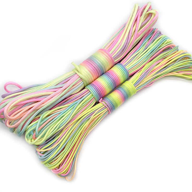 Κάμπινγκ 31 μέτρα διαμέτρου 2mm /3mm /4mm Σχοινί ουράνιου τόξου 7 σκέλη σχοινί αλεξίπτωτου Βραχιόλι με σχοινί αλεξίπτωτου εξοπλισμού αναρρίχησης επιβίωσης