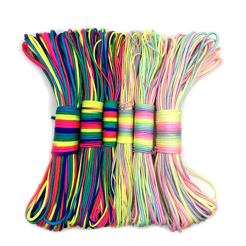 Κάμπινγκ 31 μέτρα διαμέτρου 2mm /3mm /4mm Σχοινί ουράνιου τόξου 7 σκέλη σχοινί αλεξίπτωτου Βραχιόλι με σχοινί αλεξίπτωτου εξοπλισμού αναρρίχησης επιβίωσης