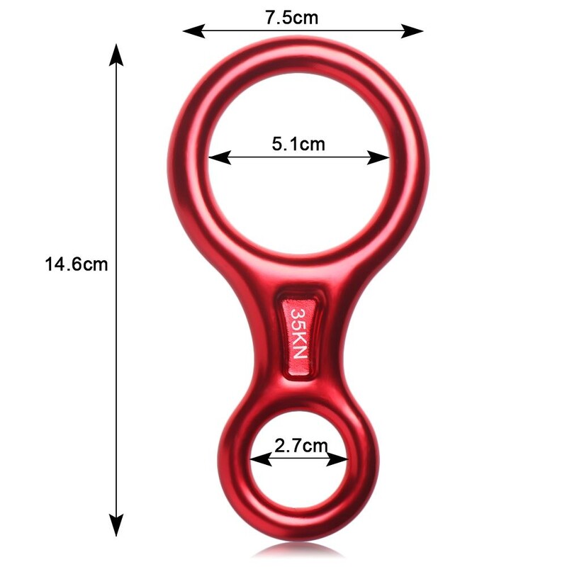 Rock Climbing Descender 35KN Εικόνα 8 Word Rope Descender Climbing Ring Downhill Eight Ring Gear Climbing Device Equipment