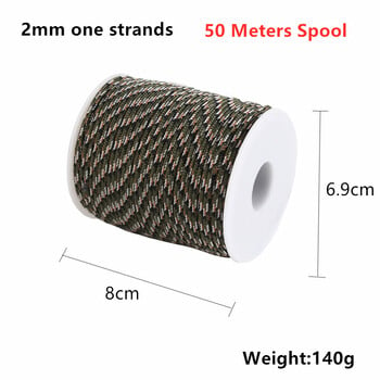 Paracord 2mm Survival Parachute Cord One Stand Cores Lanyard Κάμπινγκ Αναρρίχηση Πεζοπορία με σχοινί