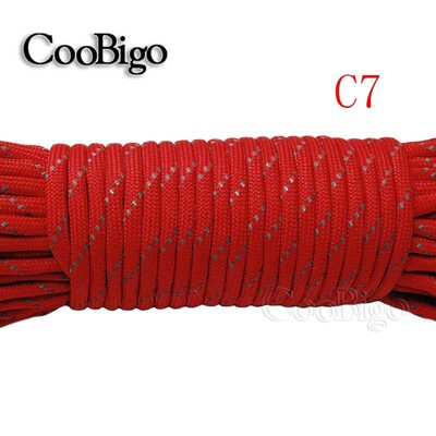 20ft-328ft Reflective Paracord Rope Dia.4mm for Survival Cord Lanyard Camping Αναρρίχηση Κάμπινγκ Σχοινάκι πεζοπορίας