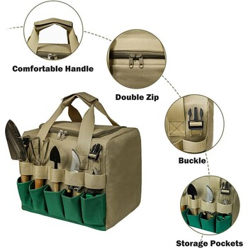 Hot Organizer Gardening Tote Bag Lawn Yard Bag Green Storage Bag Carrier Capacity Gardening Tool Kit