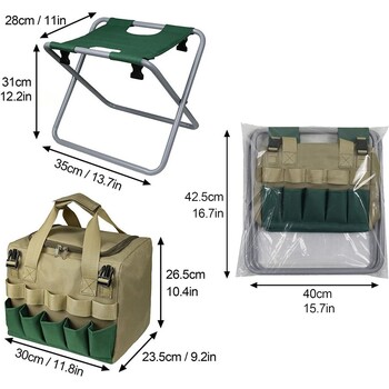 Hot Organizer Gardening Tote Bag Lawn Yard Bag Green Storage Bag Carrier Capacity Gardening Tool Kit