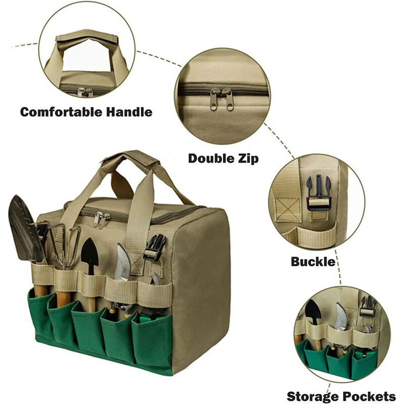 Hot Organizer Gardening Tote Bag Lawn Yard Bag Green Storage Bag Carrier Capacity Gardening Tool Kit