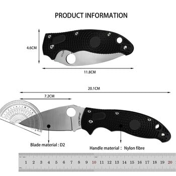 Tactical Manix 2 C101 Πτυσσόμενο Μαχαίρι D2 Λεπίδα Νάιλον Λαβή Κάμπινγκ Μαχαίρι τσέπης Ασφάλεια Εξωτερικών Μαχαίρια EDC Πολυεργαλείο