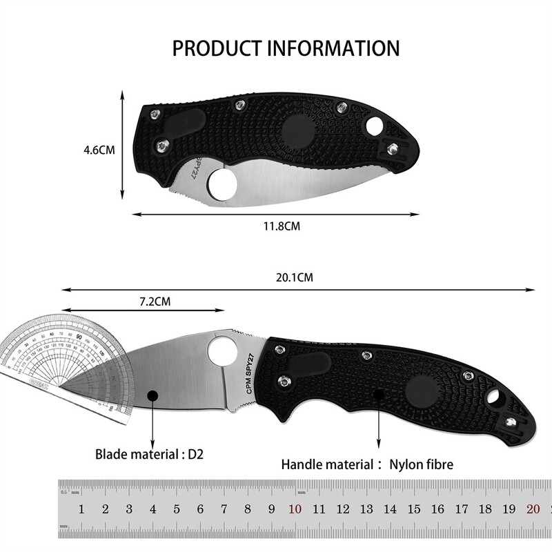Tactical Manix 2 C101 Sklopivi nož D2 oštrica Drška od najlonskih vlakana Džepni nož za kampiranje Sigurnosni noževi za vanjske aktivnosti EDC Višenamenski alat
