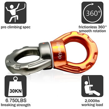 30KN Αξεσουάρ Universal Yoga Gimbal Ring Rotary Connector Περιστροφική αιώρα Swing Spinner Rope Swivel Connector Rock 카라비너