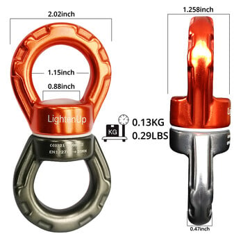 30KN Αξεσουάρ Universal Yoga Gimbal Ring Rotary Connector Περιστροφική αιώρα Swing Spinner Rope Swivel Connector Rock 카라비너