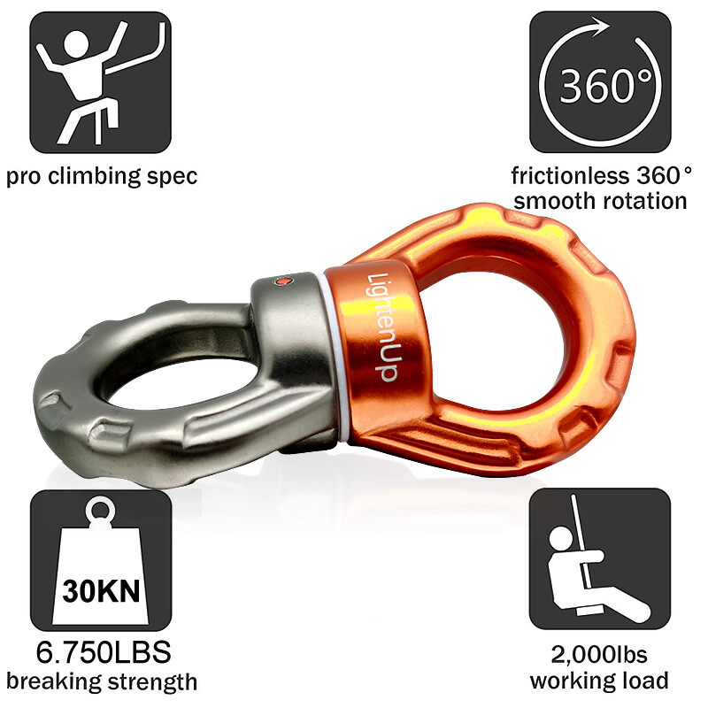 30KN Dodaci Univerzalni Yoga Gimbal Ring Rotacijski konektor Rotacijska viseća mreža Swing Spinner Rope Rope Connector Rock 카라비너