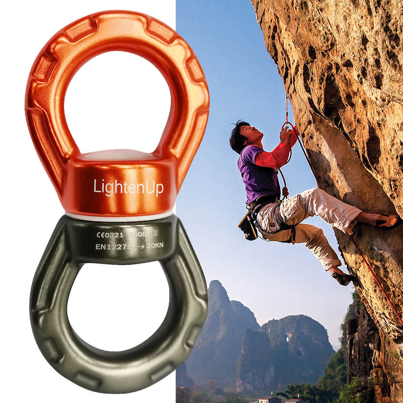 30KN Dodaci Univerzalni Yoga Gimbal Ring Rotacijski konektor Rotacijska viseća mreža Swing Spinner Rope Rope Connector Rock 카라비너