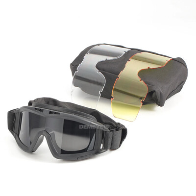 Ochelari tactici Airsoft Ochelari de tragere Motociclete rezistente la vant Paintball CS Wargame Drumeții 3 lentile
