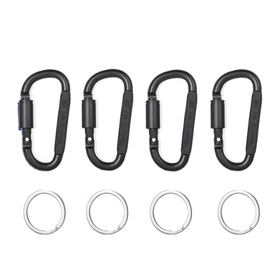 Set de 4 bucăți carabiniere pentru chei camping supraviețuire EDC în aer liber breloc clip din aliaj de aluminiu carabiner tactic cârlig carabineri