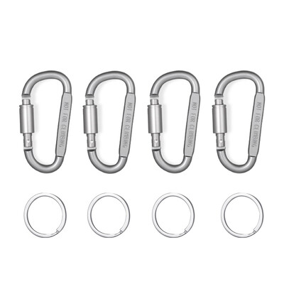 Set de 4 bucăți carabiniere pentru chei camping supraviețuire EDC în aer liber breloc clip din aliaj de aluminiu carabiner tactic cârlig carabineri