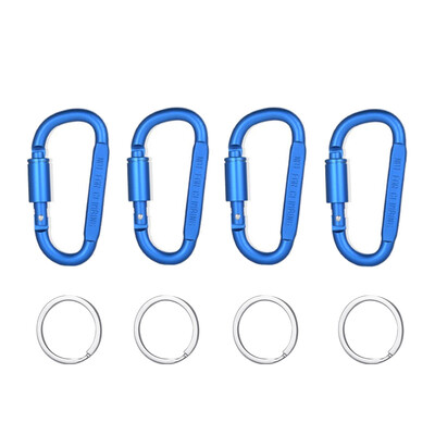 Set de 4 bucăți carabiniere pentru chei camping supraviețuire EDC în aer liber breloc clip din aliaj de aluminiu carabiner tactic cârlig carabineri