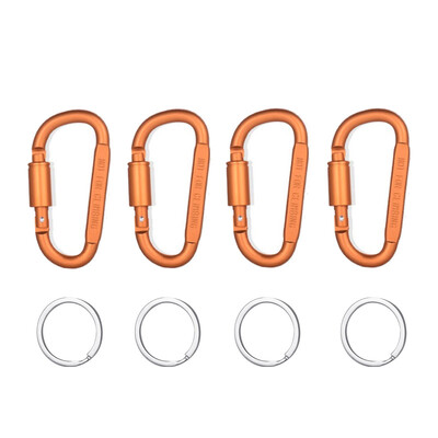 Set de 4 bucăți carabiniere pentru chei camping supraviețuire EDC în aer liber breloc clip din aliaj de aluminiu carabiner tactic cârlig carabineri