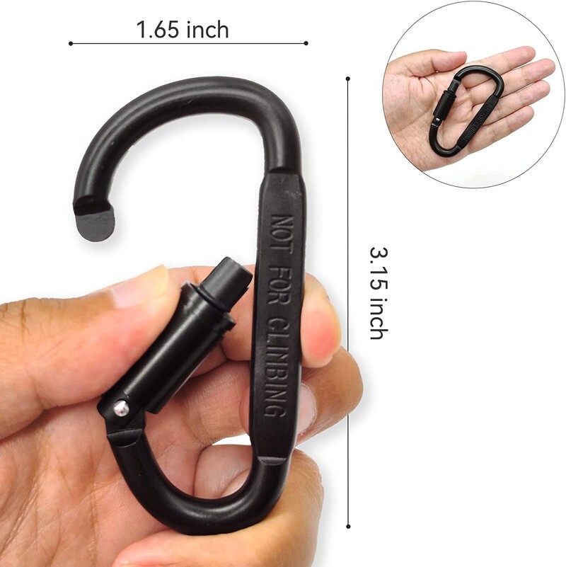 Set de 4 bucăți carabiniere pentru chei camping supraviețuire EDC în aer liber breloc clip din aliaj de aluminiu carabiner tactic cârlig carabineri