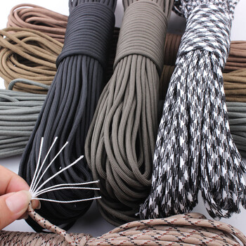 CAMPINGSKY Paracord 550 Въже за парашут Въже за палатка Guyline Mil Spec Type III 7 Strand 100FT За туризъм Къмпинг 200 цвята