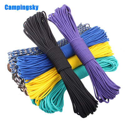 CAMPINGSKY Paracord 550 izpletņa aukla, siksnas telts virve Guyline Mil Spec Type III 7 strand 100FT pārgājieniem kempings 200 krāsas