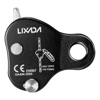 Lixada Climbing Ascender Arborist Climbing Rope Protection Belay Device Grip Outdoor Climbing Rigging 8-13MM Планинско катерене