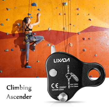 Lixada Climbing Ascender Arborist Climbing Rope Protection Belay Device Grip Outdoor Climbing Rigging 8-13MM Планинско катерене