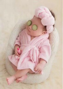 Στολές για νεογέννητη φωτογράφιση Αξεσουάρ Casual μονόχρωμο μπουρνούζι και τουρμπάνι 2 τμχ/σετ στο σπίτι Baby Photoshoot Στολή