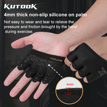 KUTOOK Gym Fitness Half Finger Gloves Men Women for Crossfit Workout Glove Power Weight Lifting Bodybuilding Hand Protector