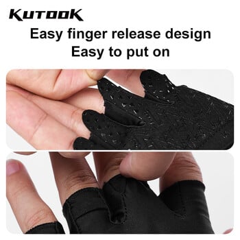 KUTOOK Gym Fitness Half Finger Gloves Men Women for Crossfit Workout Glove Power Weight Lifting Bodybuilding Hand Protector