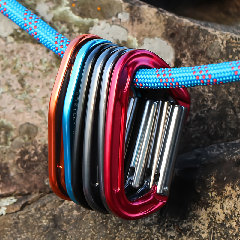 CLIWIZ SGM7118 Curbat D-Dreaptă UIAA Certificat CE Carabinier pentru alpinism 23kN 7075 Carabinier din aluminiu Cârlig de siguranță pentru alpinism