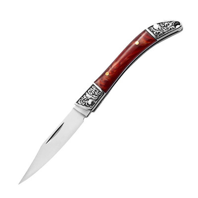 Sklopivi nož s rezbarenim uzorkom od nehrđajućeg čelika, taktički lovački nož za kampiranje na otvorenom, prijenosna džepna oštrica, oštra i izdržljiva