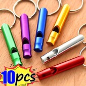 Fluier de supraviețuire de urgență multifuncțional din aluminiu 5/10 buc. Breloc pentru camping, drumeții, instrumente în aer liber, fluier de antrenament cadou