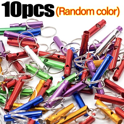 Fluier de supraviețuire de urgență multifuncțional din aluminiu 5/10 buc. Breloc pentru camping, drumeții, instrumente în aer liber, fluier de antrenament cadou