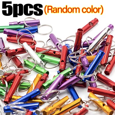 Fluier de supraviețuire de urgență multifuncțional din aluminiu 5/10 buc. Breloc pentru camping, drumeții, instrumente în aer liber, fluier de antrenament cadou