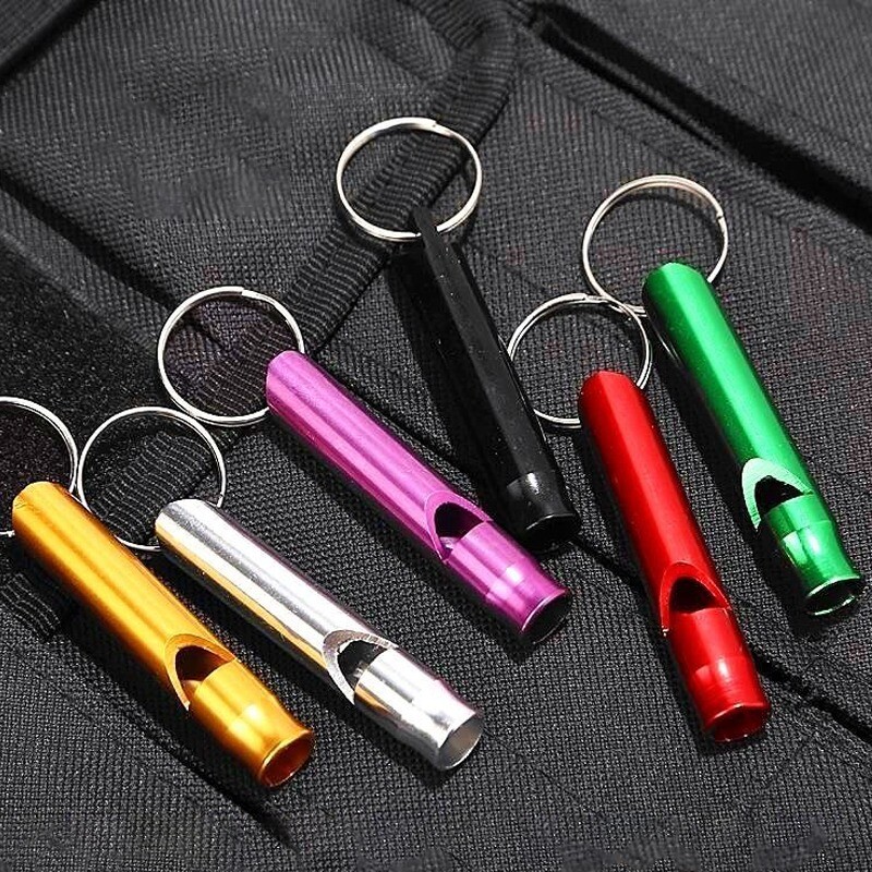 Fluier de supraviețuire de urgență multifuncțional din aluminiu 5/10 buc. Breloc pentru camping, drumeții, instrumente în aer liber, fluier de antrenament cadou