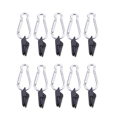 10 бр. Преносима тента за палатка Фиксираща скоба Дръжка с карабинерна кука Ветроустойчив брезент Пластмасово вятърно въже за къмпинг на открито