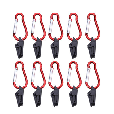 10 бр. Преносима тента за палатка Фиксираща скоба Дръжка с карабинерна кука Ветроустойчив брезент Пластмасово вятърно въже за къмпинг на открито