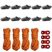 10 τμχ Σφιγκτήρας τέντας Κλιπ μουσαμάς Κρεμάστρες με κουμπωτά Σκηνή Κάμπινγκ Survival Σφίξτε γάντζος λαβής με κλιπ μουσαμά Περιλαμβάνει 4 τεμ.