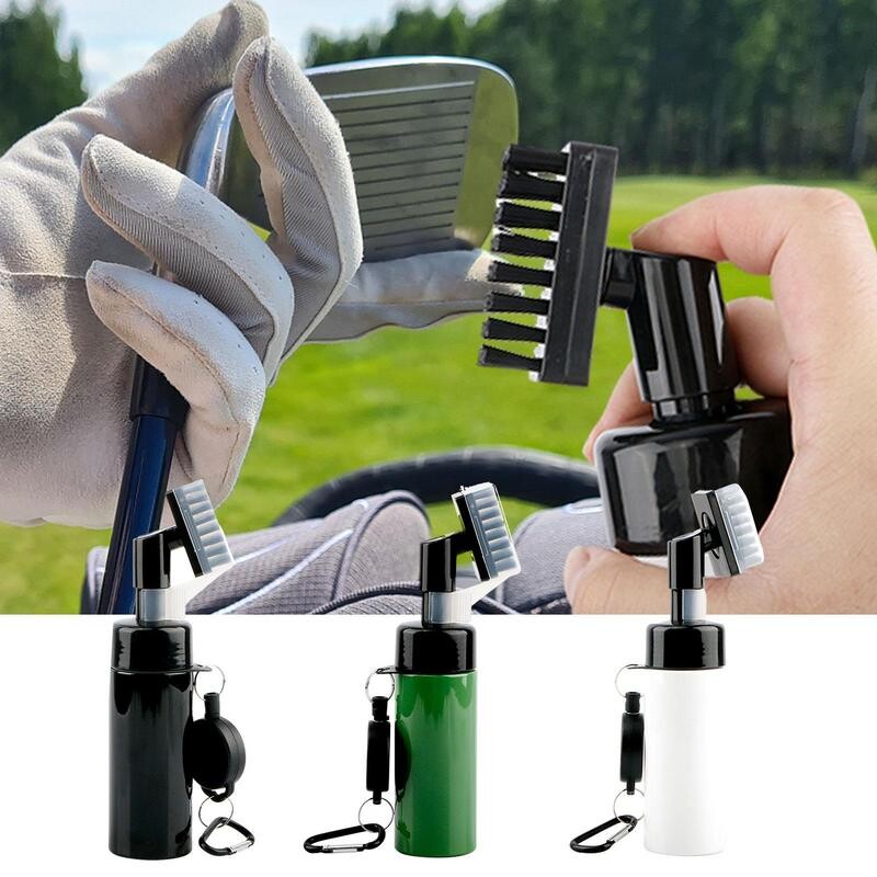 Βούρτσα καθαρισμού Golf Clubs Portable Golf Club Groove Brush with Push Type Bottle Water Brush Golf Swing Groove Cleaner